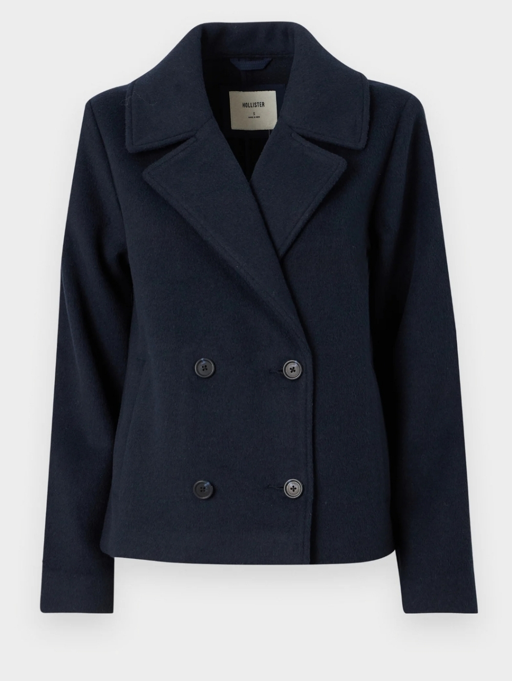 Hollister Navy Wool Blend Peacoat Brand-new